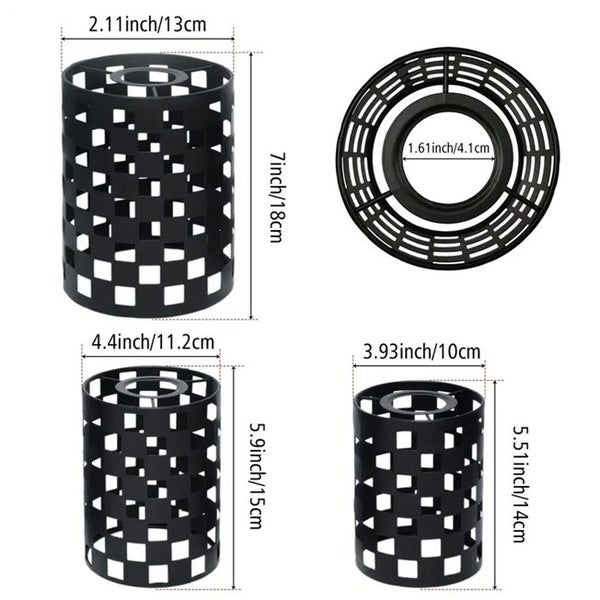 3pcs Now Simple Style Black Lampshade Carousel 4