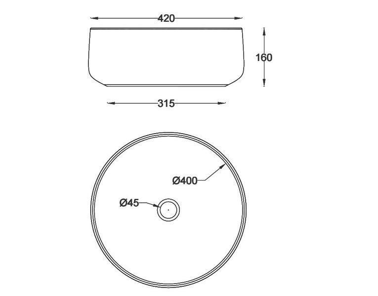 END OF LINE - COGNAC WASHBASIN 420 X 420MM WHITE NOF - GLOSS WHITE Carousel 2