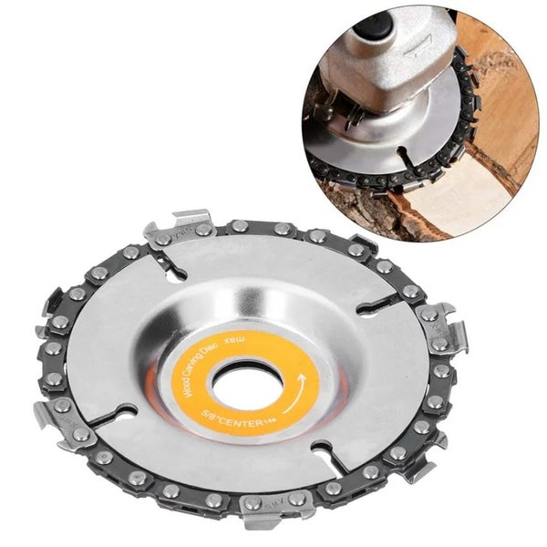 4" Grinder Chain Disc 7 Teeth Wood Carving Disc Angle Grinder Carving Disc Carousel 1