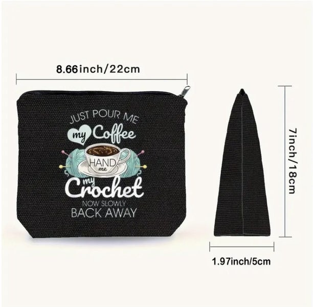 - Makeup Bag, Toiletry Bag, Craft Bag - Crochet #2 - Just Pour Me My Coffee Carousel 2