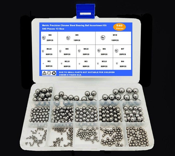 Loose Bicycle Bearing Balls Assortment Kit 540pcs Carousel 1