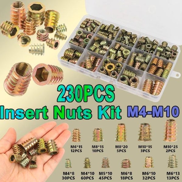 Threaded Inserts Nuts Wood Insert Assortment Tool Kit Carousel 1