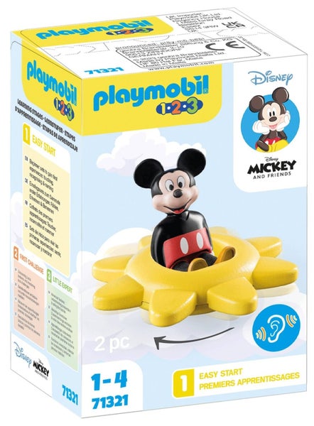 Playmobil: 1.2.3 & Disney - Mickey's Spinning Sun with Rattle Feature (71321) Carousel 1