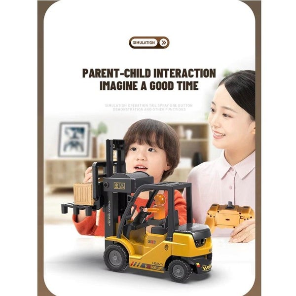 11 Channel RC Forklift Truck with Spray Sound and Lights,2 Boxes Carousel 8
