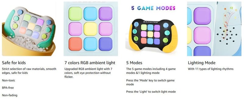 Fast Press Push Game Fidget Toys Handle,Flashing Handheld Game Carousel 2