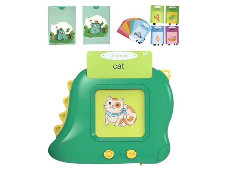 Talking Flash Cards Preschool Words Learning Cards Toy for Kids Green Carousel 1