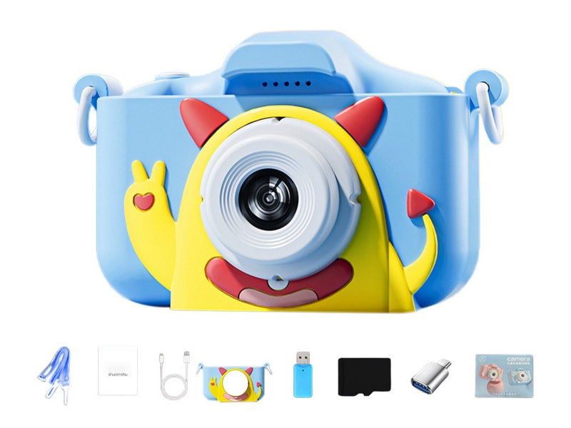 Kids Digital Camera Portable Video Camera with 64G TF Card and Card Reader Blue Carousel 1