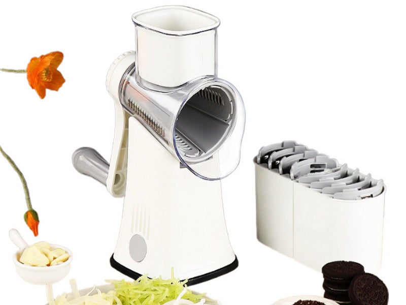 Kitchen Vegetable Fruit Slicer Cutter Shredder Food Manual Grater Chopper White Carousel 1