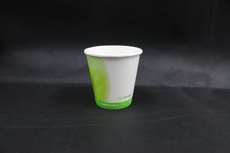 Cup Single Wall Paper Green Planet ECOVIBE 6oz 80mm Rim QTY100 Carousel 1