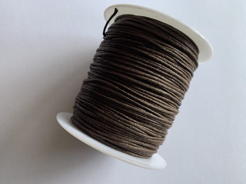Waxed cotton 70 metres x 1mm thick in dark brown wax cord Carousel 1