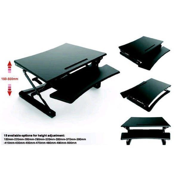 Loctek Premium Ergonomic Deskalator Workstation, Work Surface 890x590mm, Height Carousel 12