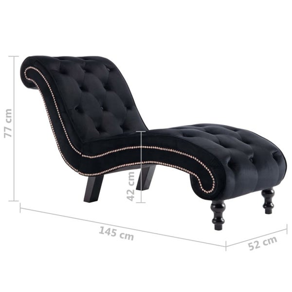 Chaise Lounge Black Velvet Xanloo Carousel 2