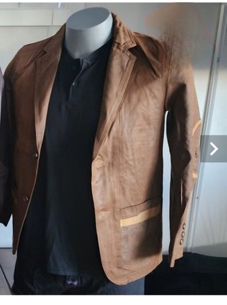 BARABAS JACKET, TOBACO COLOUR, SIZE 48, 97% COTTON, 3% PU64760263156483110