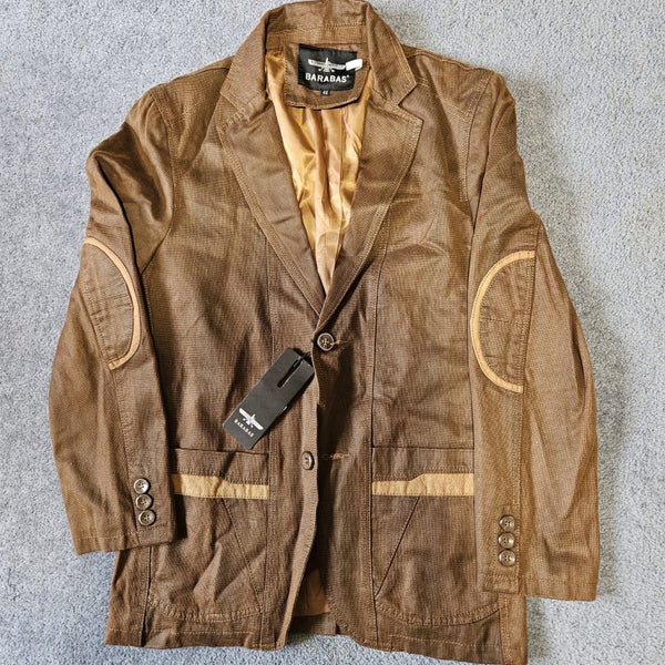 BARABAS JACKET, TOBACO COLOUR, SIZE 48, 97% COTTON, 3% PU64760263156483113