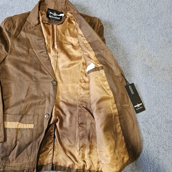 BARABAS JACKET, TOBACO COLOUR, SIZE 48, 97% COTTON, 3% PU64760263156483114