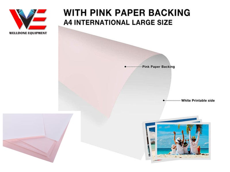 50-Sheet Pack: Premium Pink Backing Dye Sublimation Paper for Perfect Transfers! Carousel 1