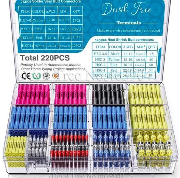 NEW 220Pcs Heat Shrink Wire Connectors DIY Kit Sale Sale Carousel 1