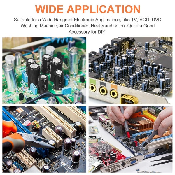 24Value 500pcs Electrolytic Capacitor Assortment Box Kit Range 0.1uF-1000uF64242140219266112