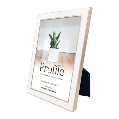 Profile - Eternal White/Rose Gold Metal Photo Frame - 4x6in (10x15cm) Carousel 2