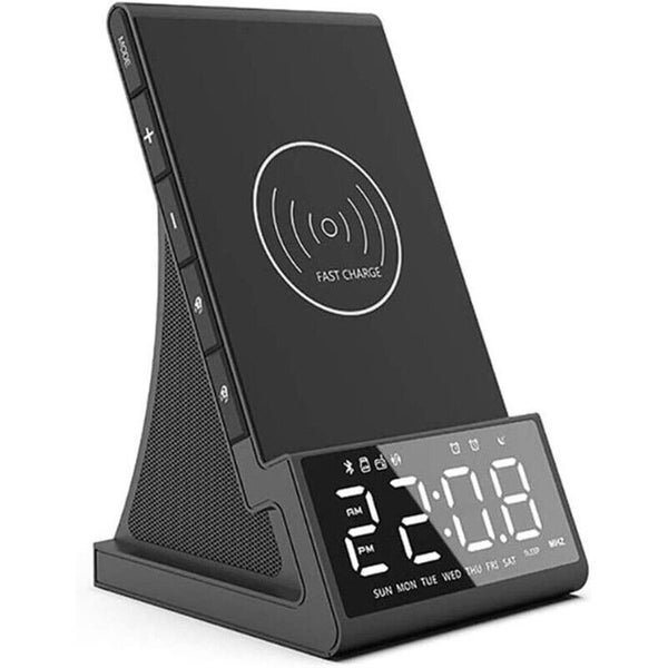 Wireless Charger Bluetooth Speaker Clock Alarm Clock Radio Desktop Bedside Audio Carousel 1
