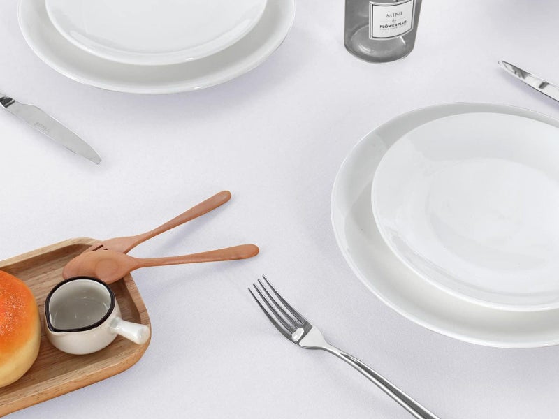 152x260cm Rectangle Table Cloth Washable Tablecloth Polyester Table Cover White Carousel 7