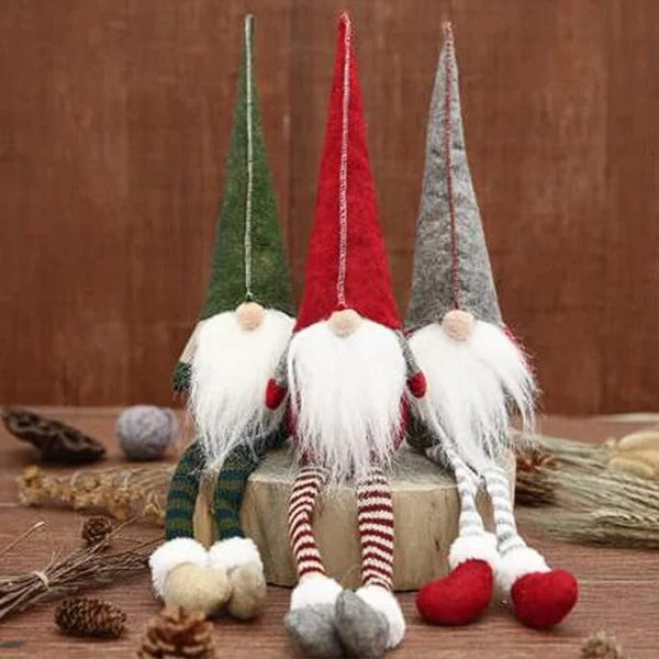 3Pcs New Christmas decoration long legs Rudolph doll Christmas gift Carousel 2
