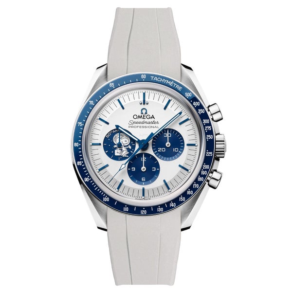 Curved End Forge FKM Rubber Strap for Omega Speedmaster Moonwatch - Silver Sn... Carousel 1