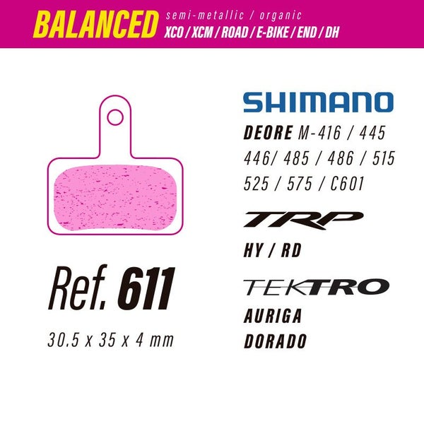 Bike Brake Pads Less Brakes Balanced 611 Carousel 1