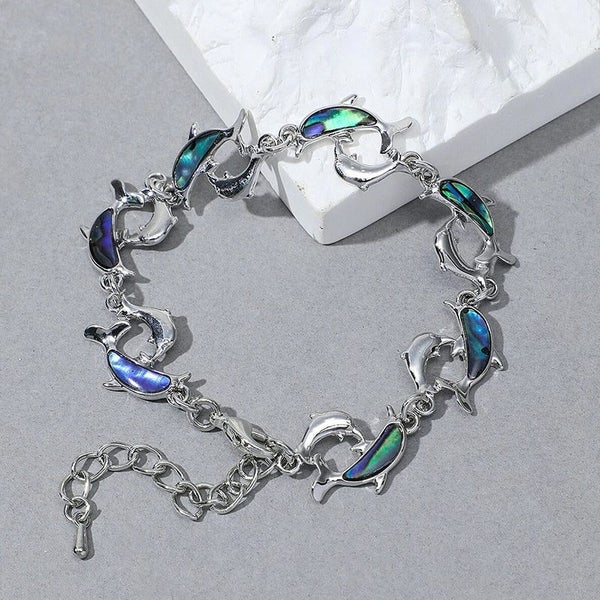 Tropicana Nai'a Dolphin Bracelet - Abalone, Paua, Shell, Green, Blue, Dolphin... Carousel 2