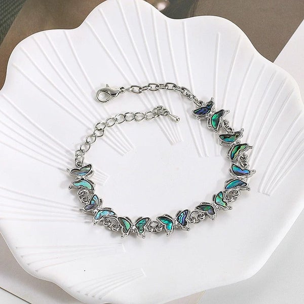 Tropicana Lani Butterfly Bracelet - Abalone, Paua, Shell, Green, Blue, Butter... Carousel 1