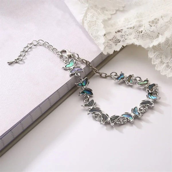 Tropicana Lani Butterfly Bracelet - Abalone, Paua, Shell, Green, Blue, Butter... Carousel 2