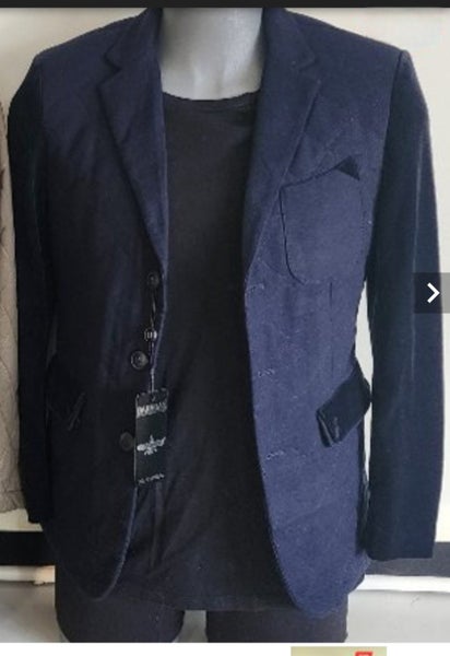BLUE JACKET, BARABAS BRAND, SIZE S, 80% COTTON, 38% RAYON, 2% SPANDEX Carousel 1