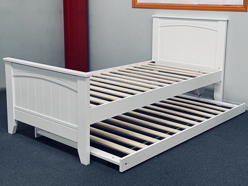 Emilia Solid Hardwood Single Bed (White) | Made in Malaysia Carousel 3