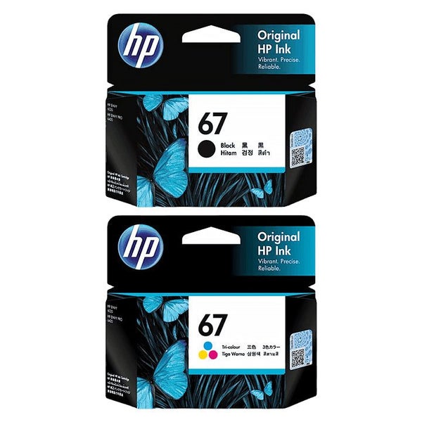 HP 67 Ink Cartridge Toner Black Cyan Magenta Yellow Value Pack Genuine Original Carousel 1