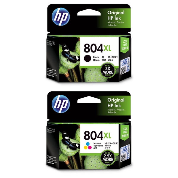 HP 804XL Black Cyan Magenta Yellow Ink Cartridge Toner Value Pack Genuine Ori... Carousel 1