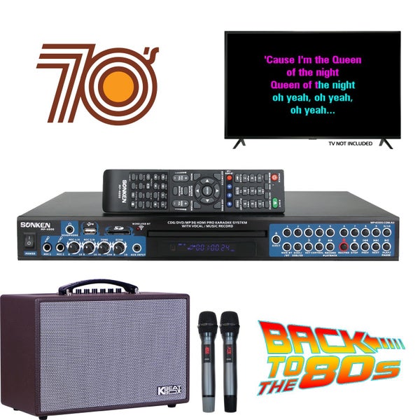 Sonken MP4000 + KBEATBOX CS-200PU + 420 Songs from the 70's & 80's Carousel 1
