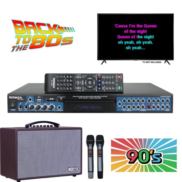 Sonken MP4000 + KBEATBOX CS-200PU + 420 Songs from the 80's & 90's Carousel 1