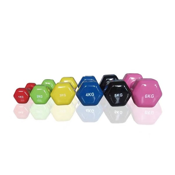 Rubber Coated Metal Dumbbells 2 x 3kg Carousel 1