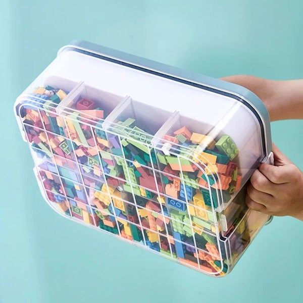 Storage Box Green With White Line One Layer Handle Stackable Organizer Storage B Carousel 6