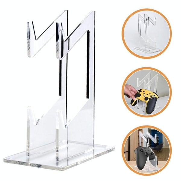 For Ps4/ Ps5/Ps3 Acrylic Double Layer Game Handle Storage Bracket Transparent Carousel 1