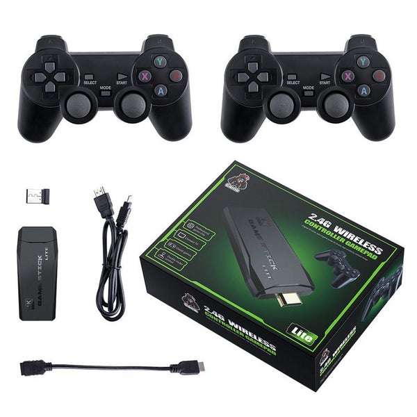 Video Game 64G Stick Console - 20000+ Games 2 Wireless Controller 4K HDMI TV Carousel 8