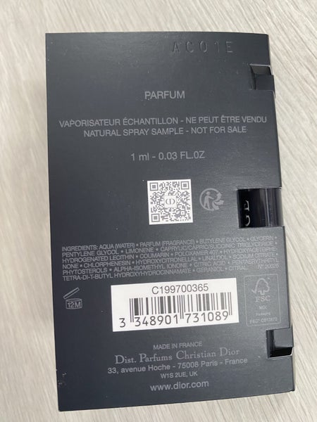 NEW AUTHENTIC DIOR SAUVAGE EAU FORTE 1ML ALCOHOL FREE Carousel 3