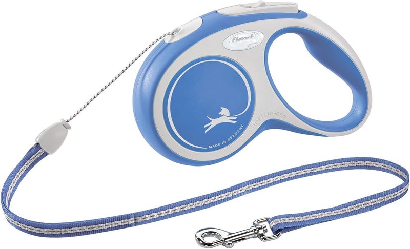 Flexi New Comfort Cord 8M Retractable Leash Grey/Blue S for dog up to 12kg Carousel 1