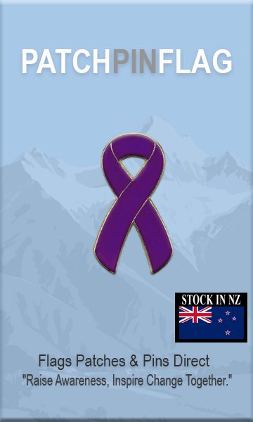Purple Awareness Ribbon Badge Pin Choose Carousel 1