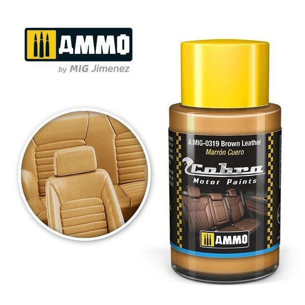 AMMO by Mig Jimenez A.MIG-0319 Cobra Motor Brown Leather Acrylic Paint Carousel 1