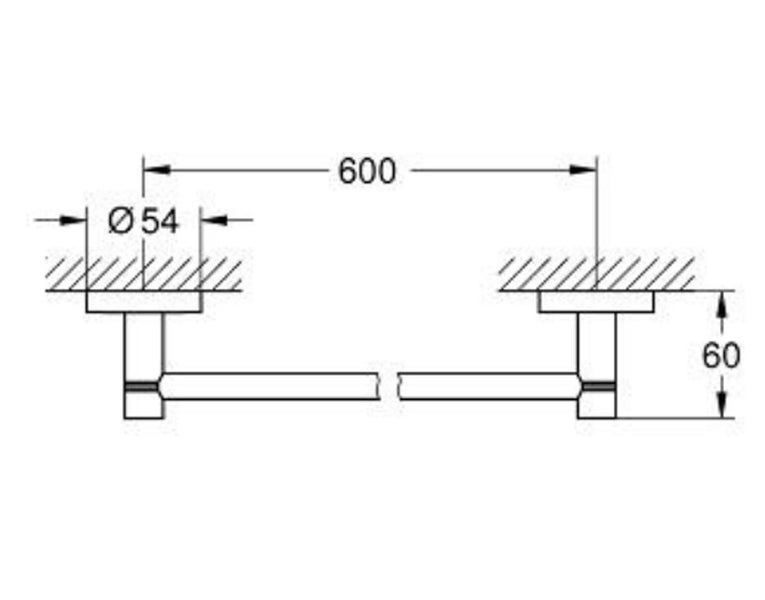 ESSENTIALS TOWEL RAIL 600MM - CHROME Carousel 2