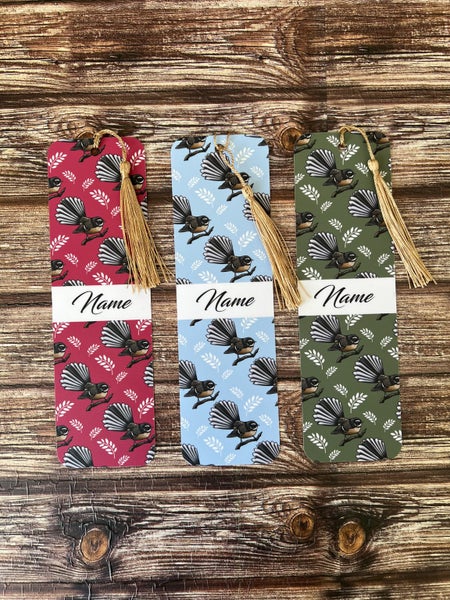 CUSTOM PERSONALISED BOOKMARK ~ Piwakawaka design Carousel 1