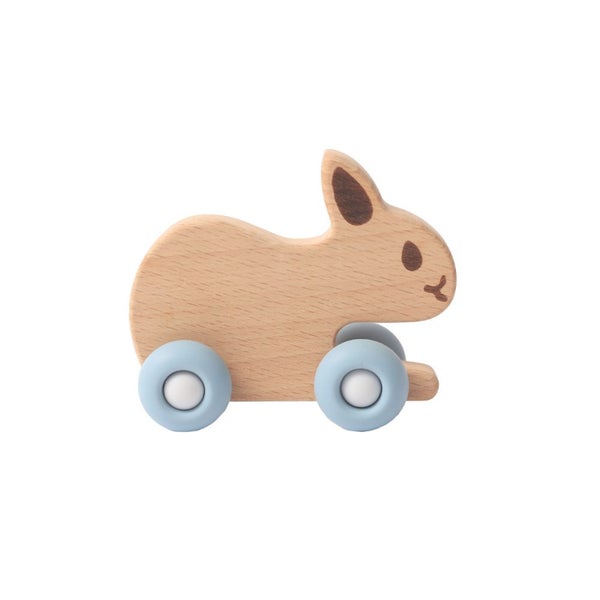 Baby Bunny Beechwood & Silicone Toy Blue By Splosh Carousel 1
