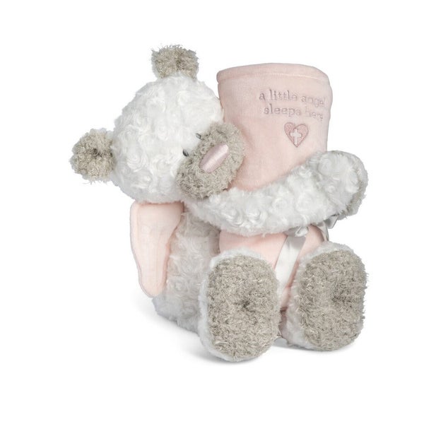 Demdaco Baby - Teddy & Blanket Set Pink Guardian Angel Carousel 2