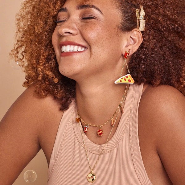 Coca Cola Couture Kingdom - Coke and a Pizza Drop Earrings Yellow Gold Carousel 2